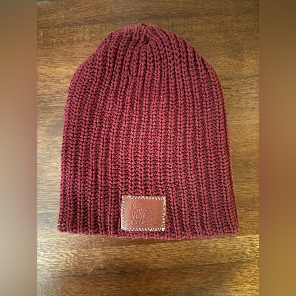Love Your Melon Maroon Knit Beanie